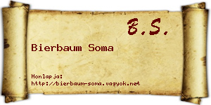Bierbaum Soma névjegykártya